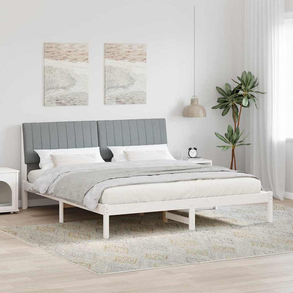 vidaXL Bed Frame Light Gray 180 x 200 cm Solid Pine Wood