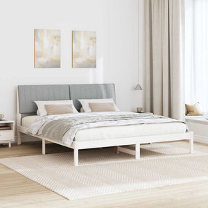 vidaXL Bed Frame Light Gray 180 x 200 cm Solid Pine Wood