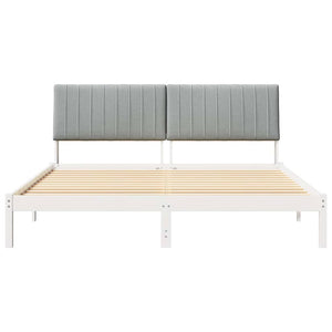 vidaXL Bed Frame Light Gray 180 x 200 cm Solid Pine Wood