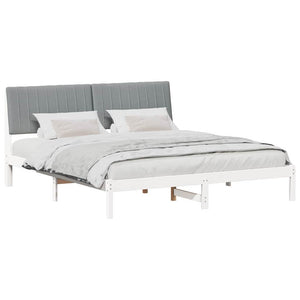 vidaXL Bed Frame Light Gray 180 x 200 cm Solid Pine Wood
