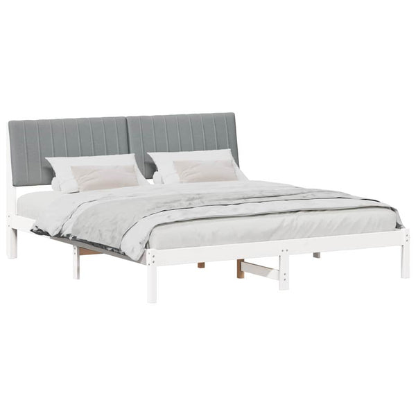 vidaXL Bed Frame Light Gray 180 x 200 cm Solid Pine Wood