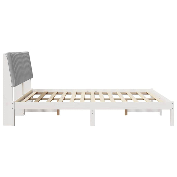 vidaXL Bed Frame Light Gray 180 x 200 cm Solid Pine Wood