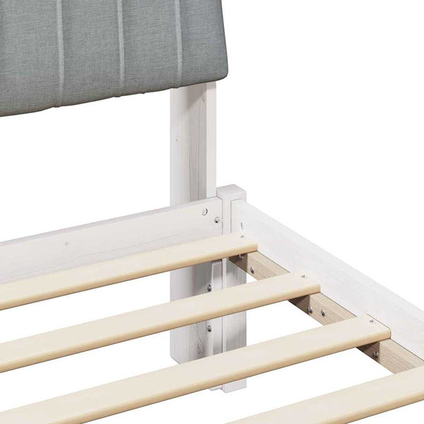 vidaXL Bed Frame with Headboard White 160 x 200 cm Solid Pine Wood
