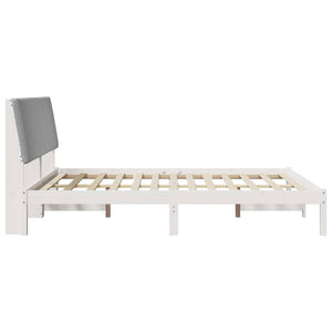 vidaXL Bed Frame with Headboard White 160 x 200 cm Solid Pine Wood