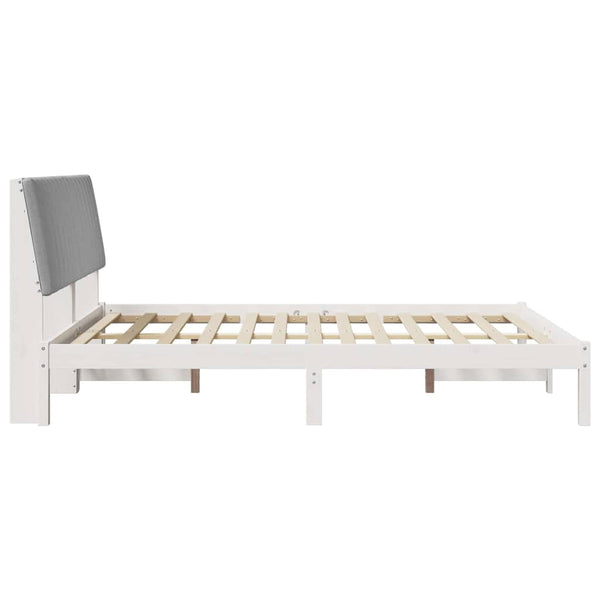 vidaXL Bed Frame with Headboard White 160 x 200 cm Solid Pine Wood