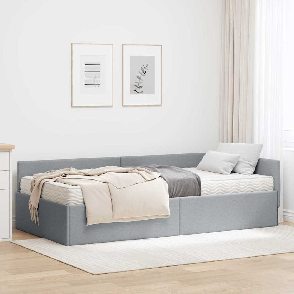 Eckbett mit Matratze, Hellgrau