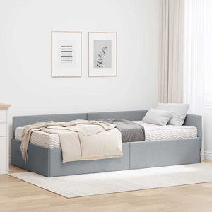 Eckbett mit Matratze, Hellgrau