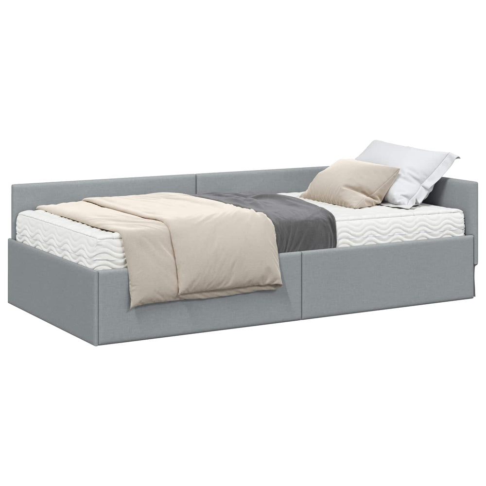 Eckbett mit Matratze, Hellgrau