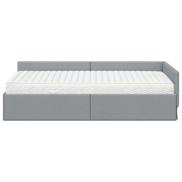 Eckbett mit Matratze, Hellgrau