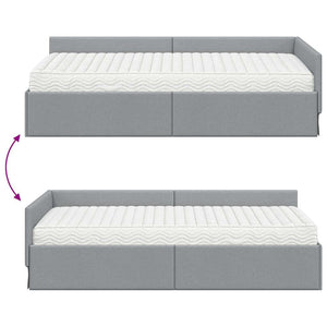 Eckbett mit Matratze, Hellgrau