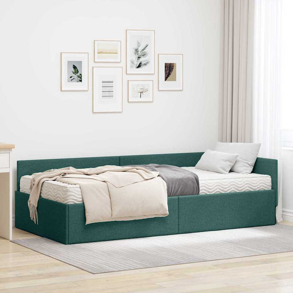 Grünes Eckbett mit Matratze