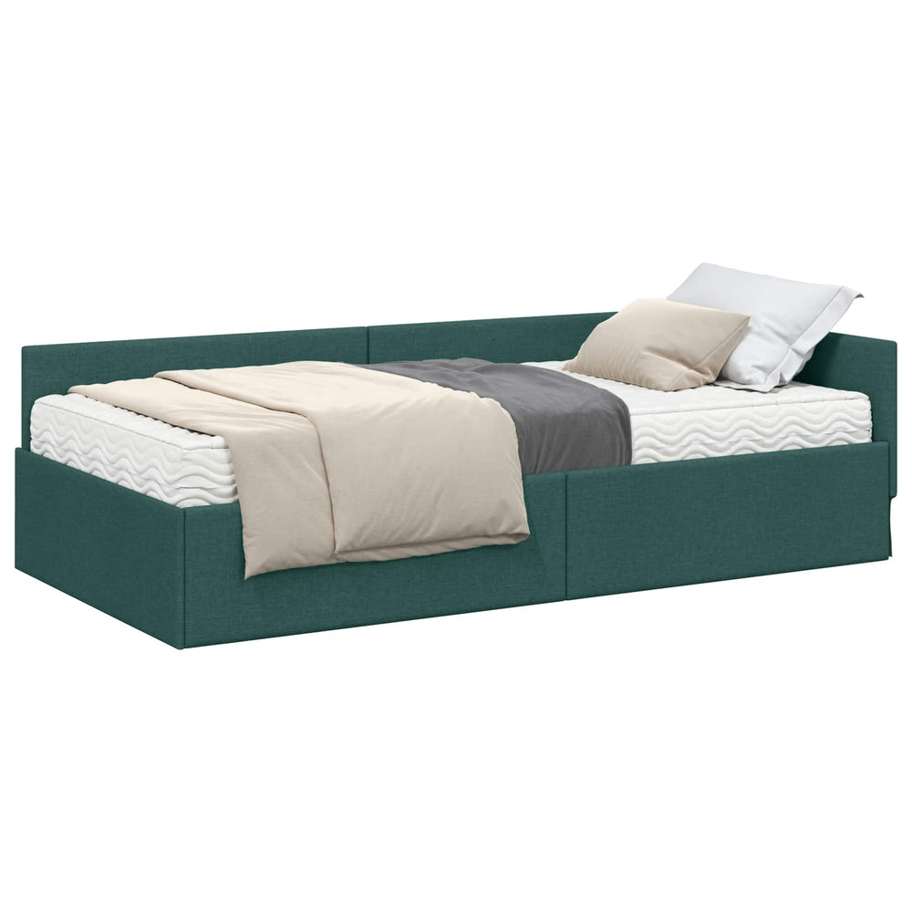 Grünes Eckbett mit Matratze