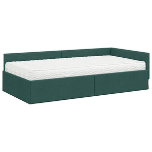 Grünes Eckbett mit Matratze