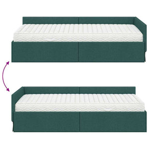 Grünes Eckbett mit Matratze