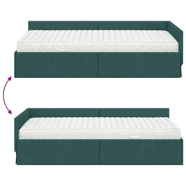 Grünes Eckbett mit Matratze