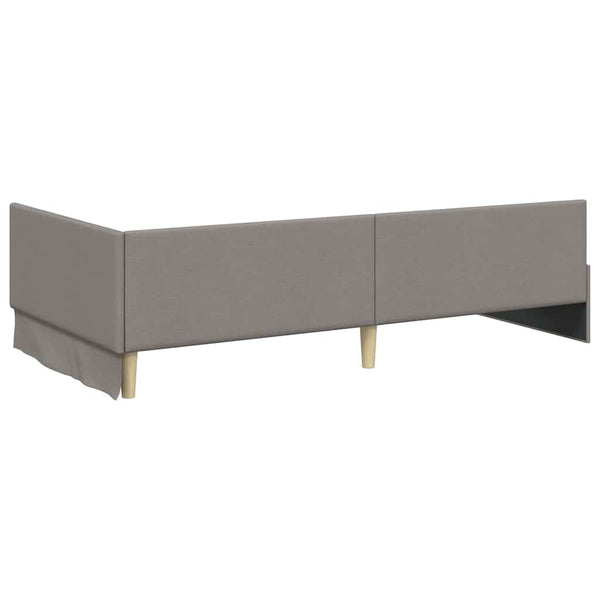 Eckbett mit Matratze Taupe Stoff