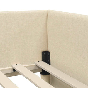 Eckbett mit Matratze Creme Stoff