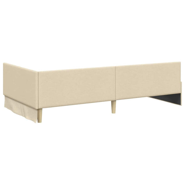 Eckbett mit Matratze Creme Stoff