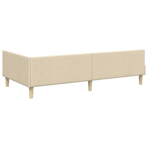 Eckbettgestell mit Matratze Creme Stoff