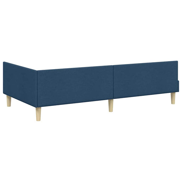 Eckbett mit Matratze Blau Stoff