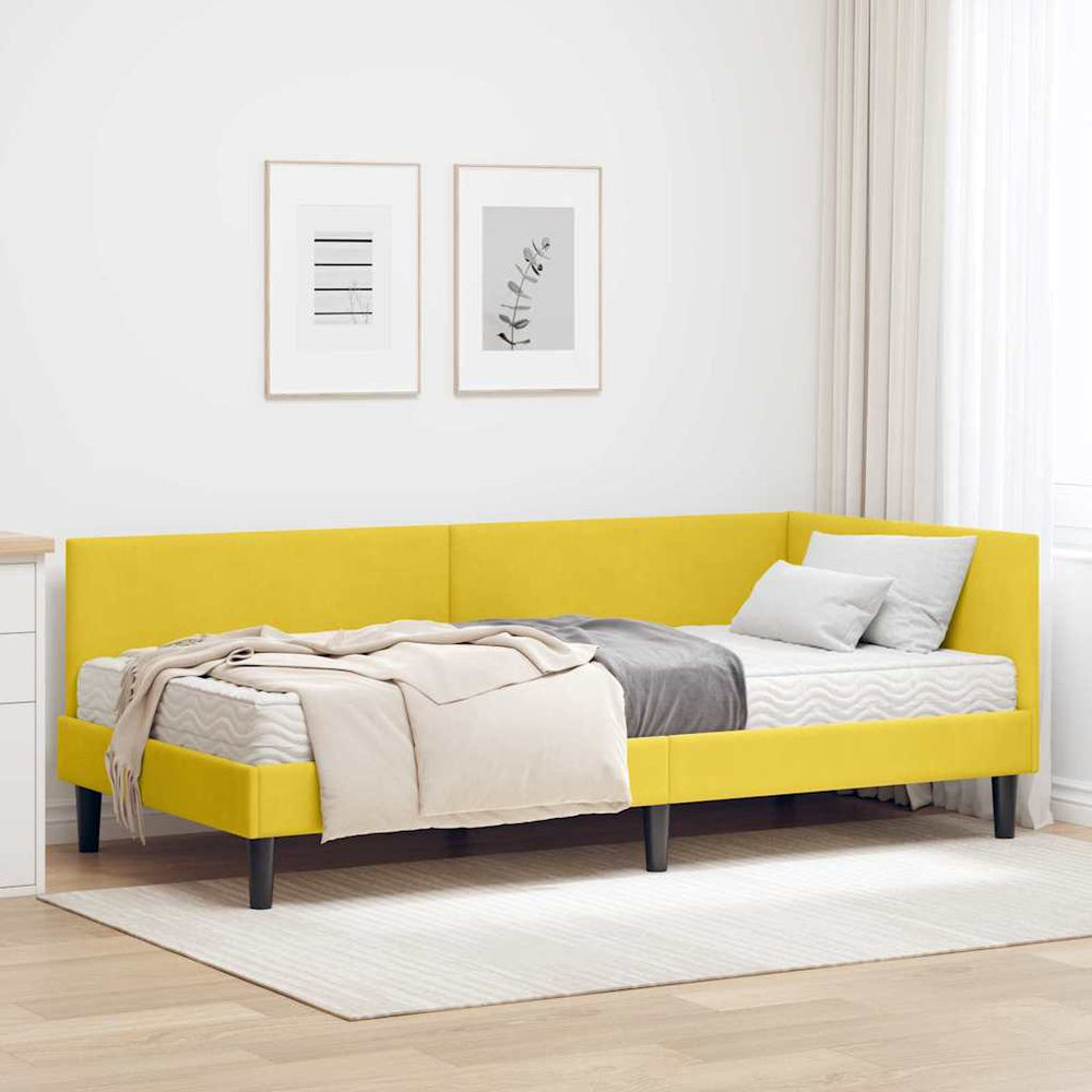 Gelbes Eckbett mit Matratze Samt