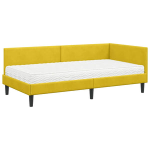 Gelbes Eckbett mit Matratze Samt