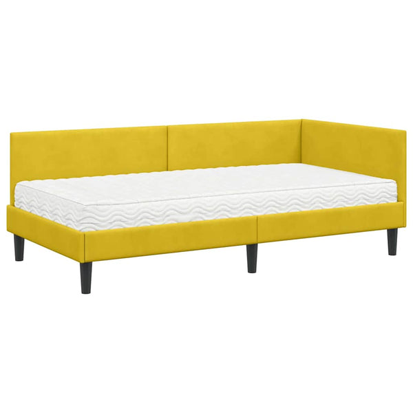 Gelbes Eckbett mit Matratze Samt