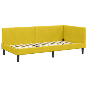 Gelbes Eckbett mit Matratze Samt