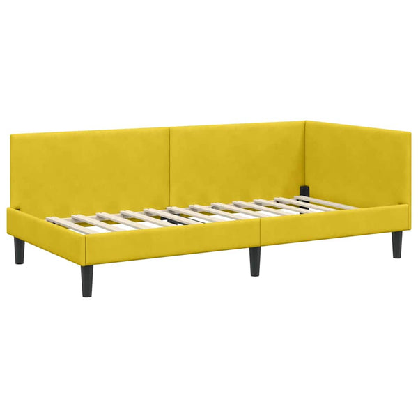 Gelbes Eckbett mit Matratze Samt