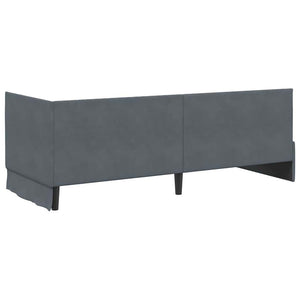 Eckbett mit Matratze Grau Samt