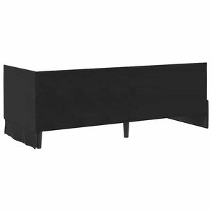 Eckbett mit Matratze & Kopfteil Schwarz Samt