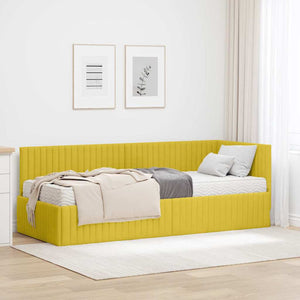 Eckbett mit Matratze Gelb Samt