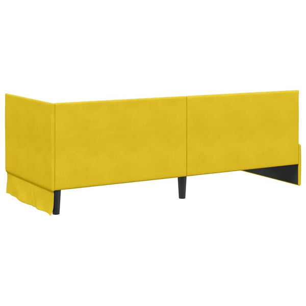 Eckbett mit Matratze Gelb Samt