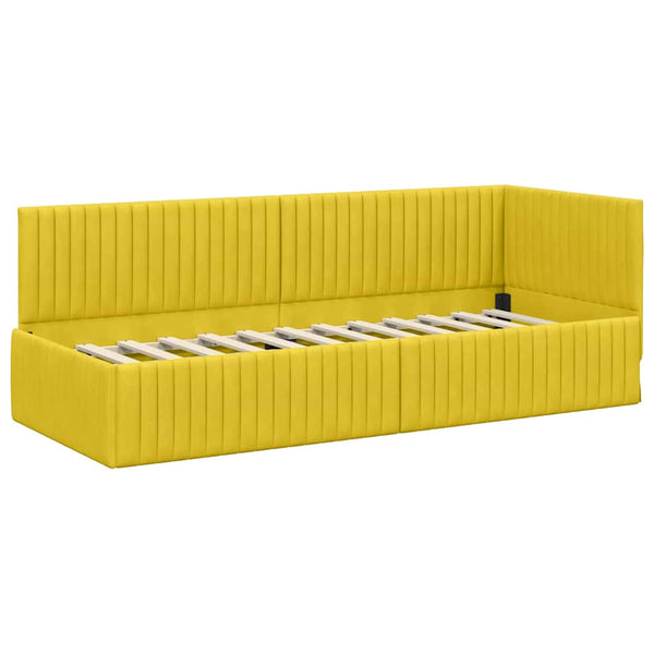 Eckbett mit Matratze Gelb Samt