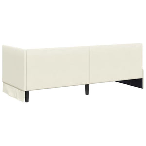 Eckbett mit Matratze Creme Samt