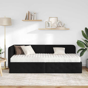 Schwarzes Eckbettgestell 80x200 cm