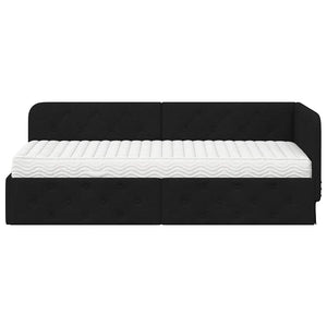 Schwarzes Eckbettgestell 80x200 cm