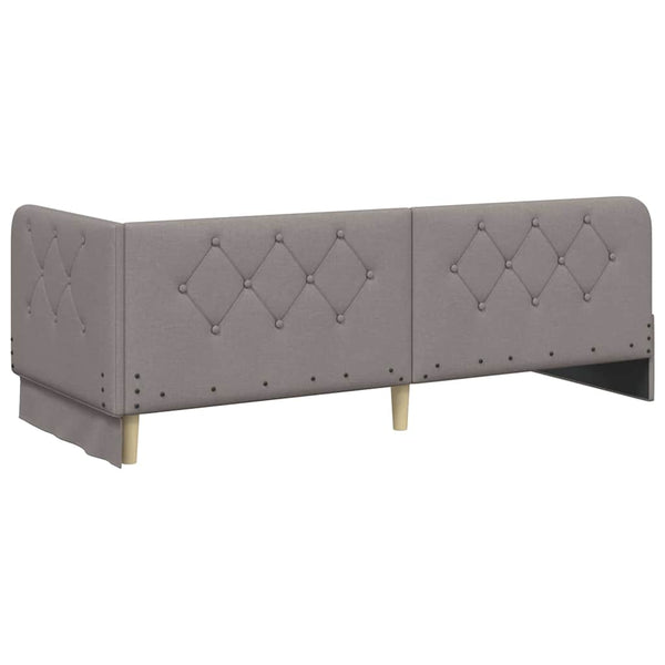 Eckbettgestell Taupe Stoff 80x200 cm