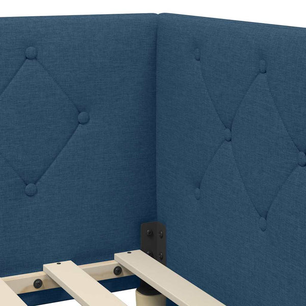 Blaues Eckbettgestell 80x200 cm Stoff