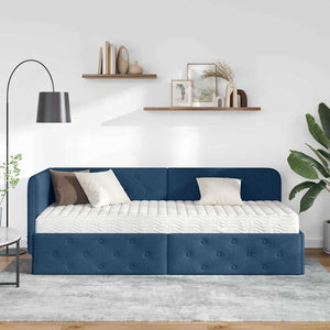 Blaues Eckbettgestell 80x200 cm Stoff