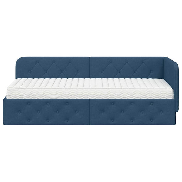 Blaues Eckbettgestell 80x200 cm Stoff