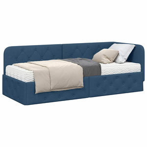 Blaues Eckbettgestell 80x200 cm Stoff