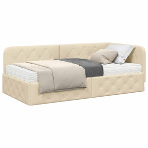 Eckbettgestell Creme 90x190 cm