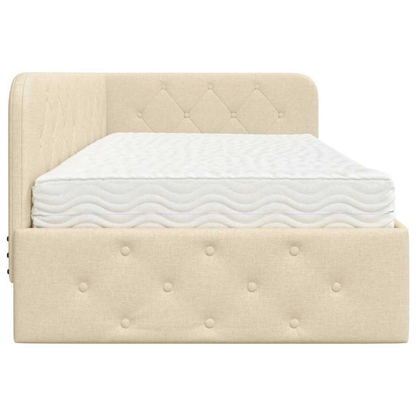 Eckbettgestell Creme 90x190 cm