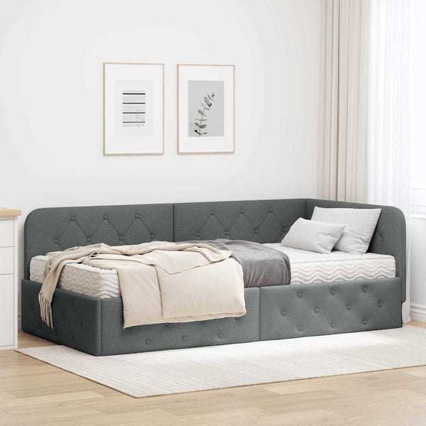 Eckbettgestell Dunkelgrau 90x200 cm