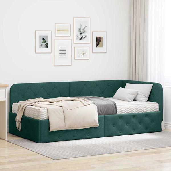 Eckbettgestell Dunkelgrün 90x200 cm