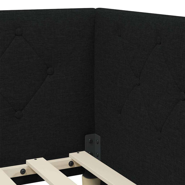 Eckbettgestell Schwarz Stoff 100x200 cm