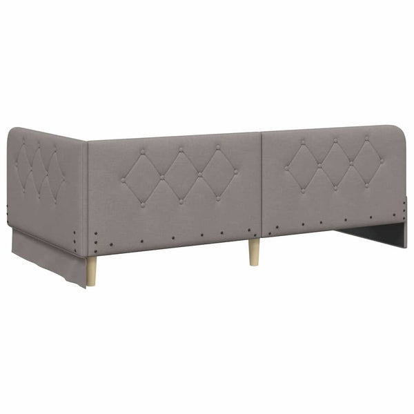 Eckbettgestell Taupe Stoff 100x200 cm