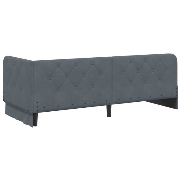 Eckbettgestell Dunkelgrau Samt 80x200 cm
