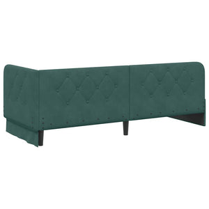 Eckbettgestell Dunkelgrün Samt 80x200 cm